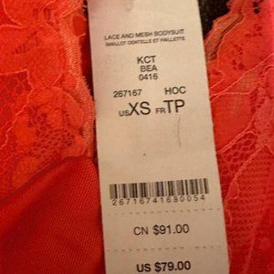 Lace and Mesh Orange Lingerie